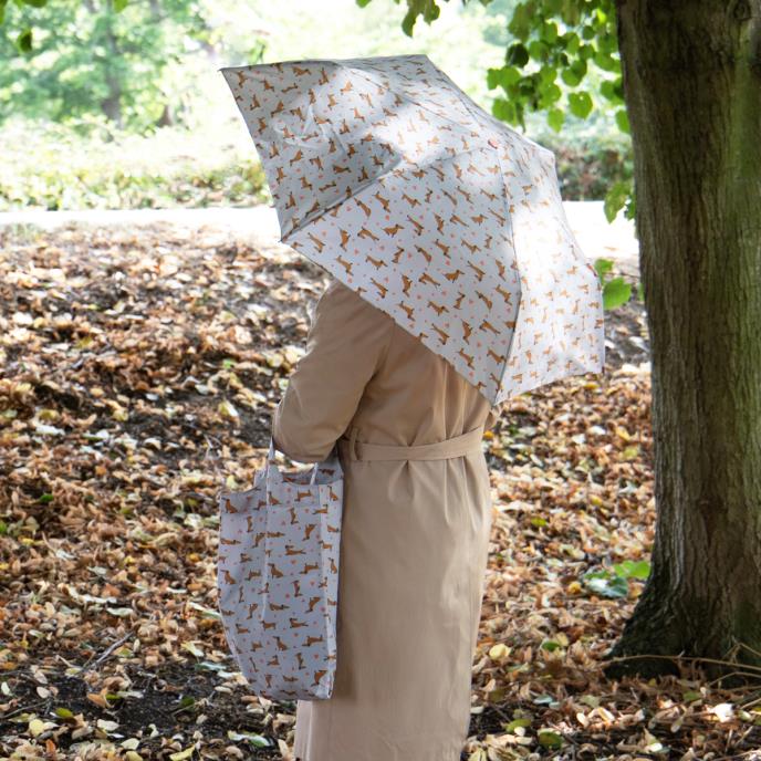 totes ECO-BRELLA® & Matching Bag in Bag Umbrella Shopper Dachshund Hearts (3 Section) Extra Image 6